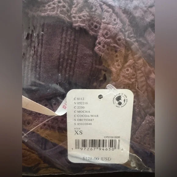 NWT Free People More Romance Top in Cocoa Mocha Size XS and Small - Picture 8 of 9